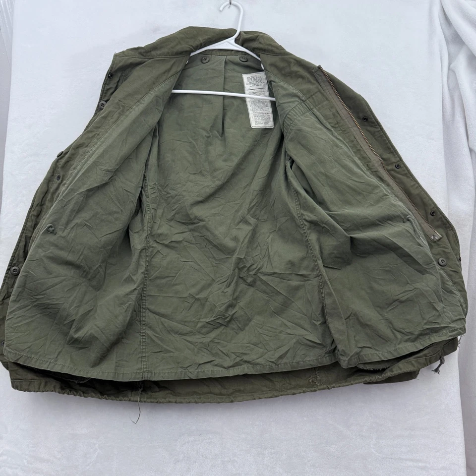 Vintage M65 OG 107 Jacket Mens S Long Green Cold Weather Vietnam Era US Army 80s - Image 2 of 4