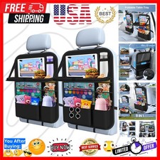 1 Pack Car Backseat Organizer with Tray, Tablet Holder for Kids Trip