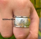 Handmade Sterling Silver Spinner Band Ring: 925 Silver Jewelry  All Size