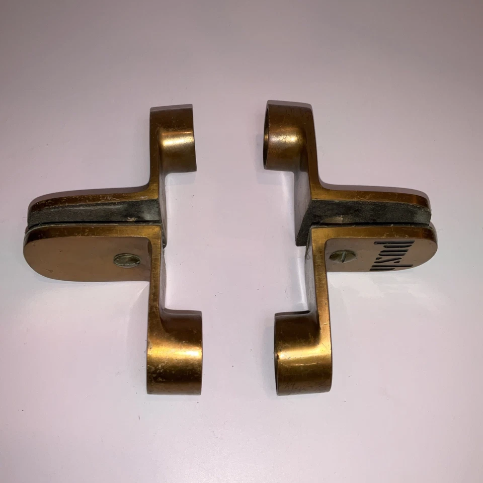 Vintage Brass Glass Door Push Pull Clamp-On Handles – Pair - Image 2 of 4