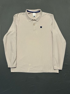 Nike Roger Federer Shirt Mens Large Beige Tennis Golf US Open Long Sleeve *