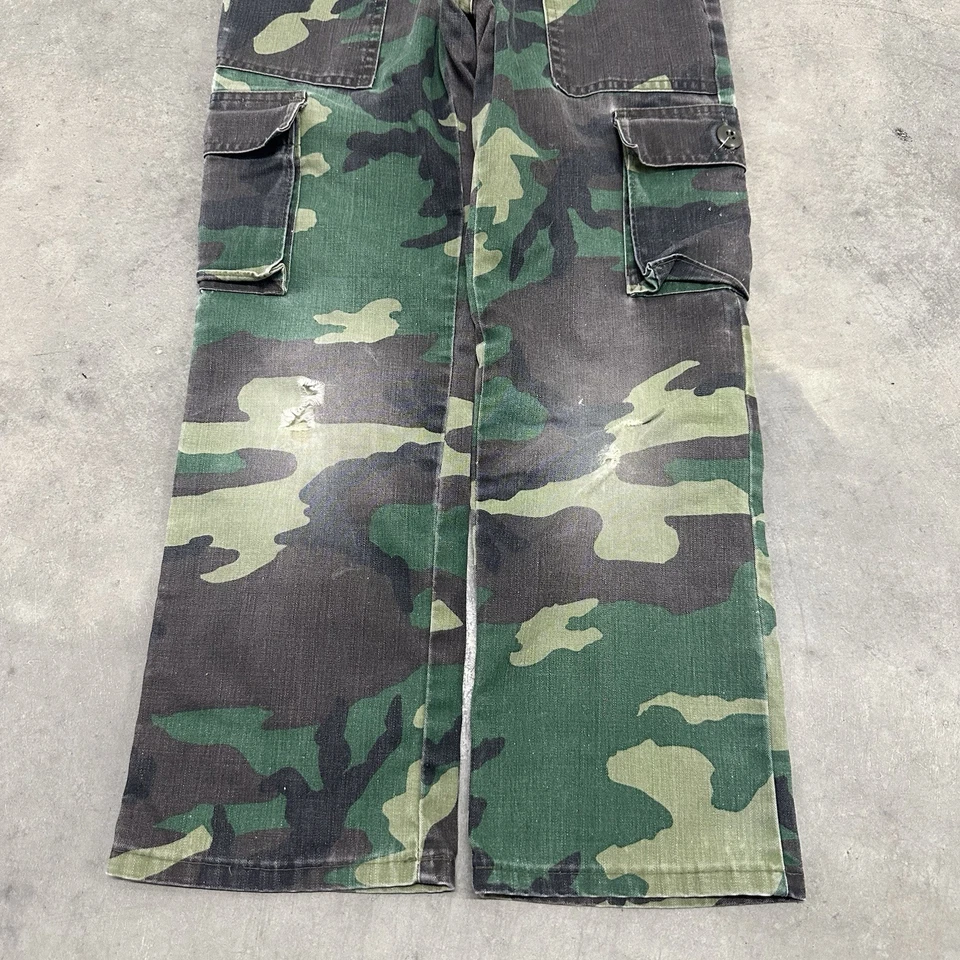 Pantalones militares cargo camuflaje selva vintage años 80 niños 25x24 talla 10 Scovill cremallera EE. UU.  Foto 2 de 4
