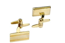 Torqtier Cufflinks for Men 18k Gold Plated Swivel Arms Stainless Steel