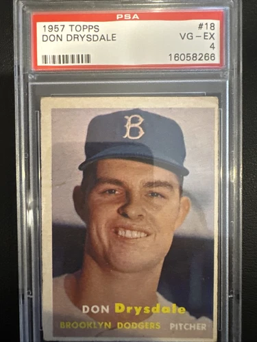 1957 Topps Don Drysdale #18 PSA 4 VG-EC