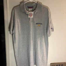 Vintage Champion University Of Michigan Polo Shirt. Size M New NWT