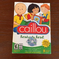 Caillou Ready To Read CD-ROM Game Over 20 Activities 26 Flash Cards Mac Or PC