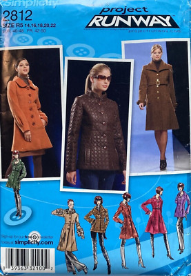 SIMPLICITY 2812 PROJECT RUNWAY SIZES 14-22 LINED COAT & JACKET UNCUT/FF