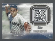Yogi Berra 2021 Topps Update 70th Anniversary Logo Patches Blue Card# T70P-YB
