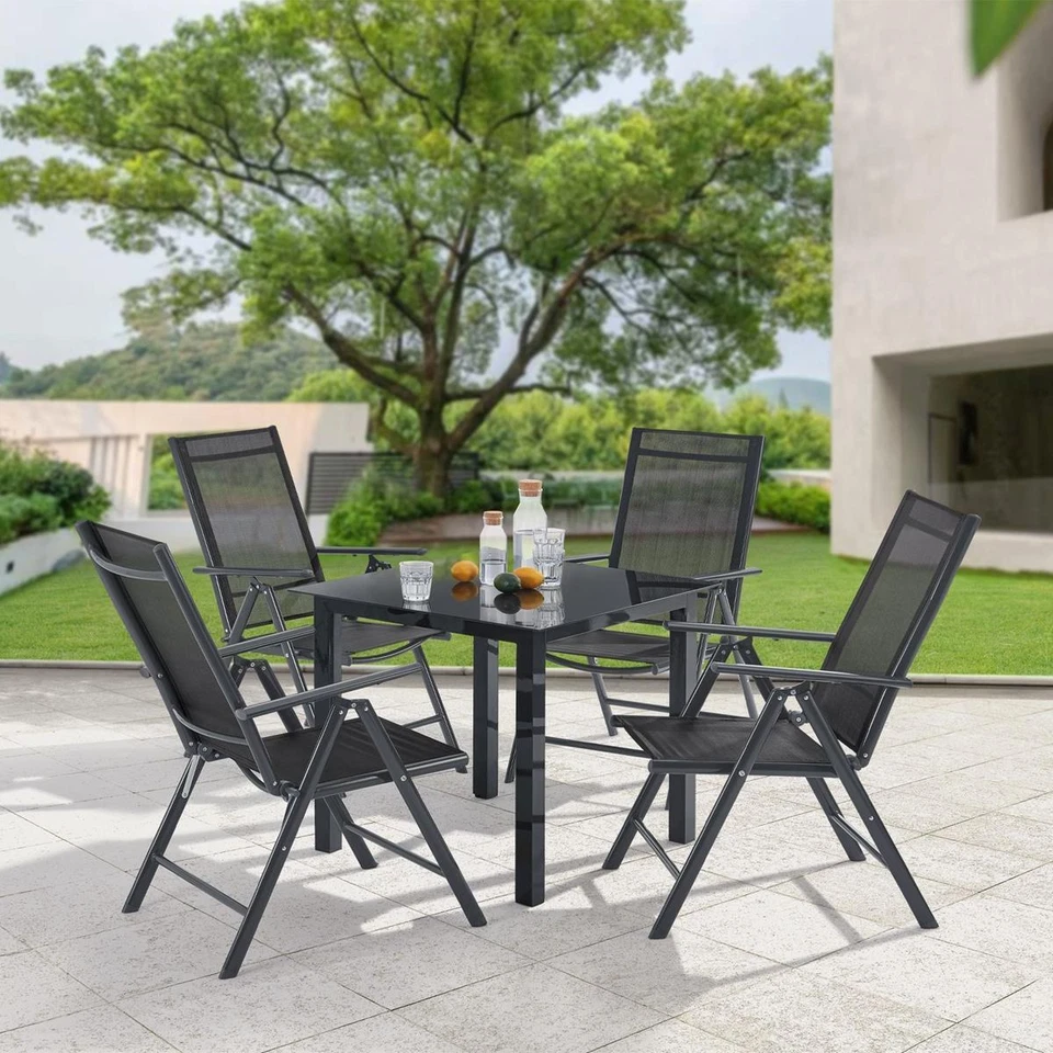 Aluminium Gartenmöbel Set Sitzgruppe silber grau Terrasse Balkon Garten 4 Perso. - Bild 2 von 4