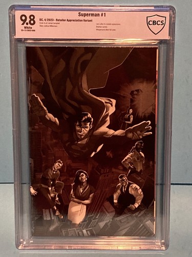 SUPERMAN #1! LUNAR DISTRIBUTION RETAILER APPRECIATION FOIL VARIANT! CBCS 9.8 NM!