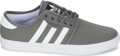 Adidas SEELEY Cinder Grey White Skate Sneaker Discounted (236) Men's Shoes