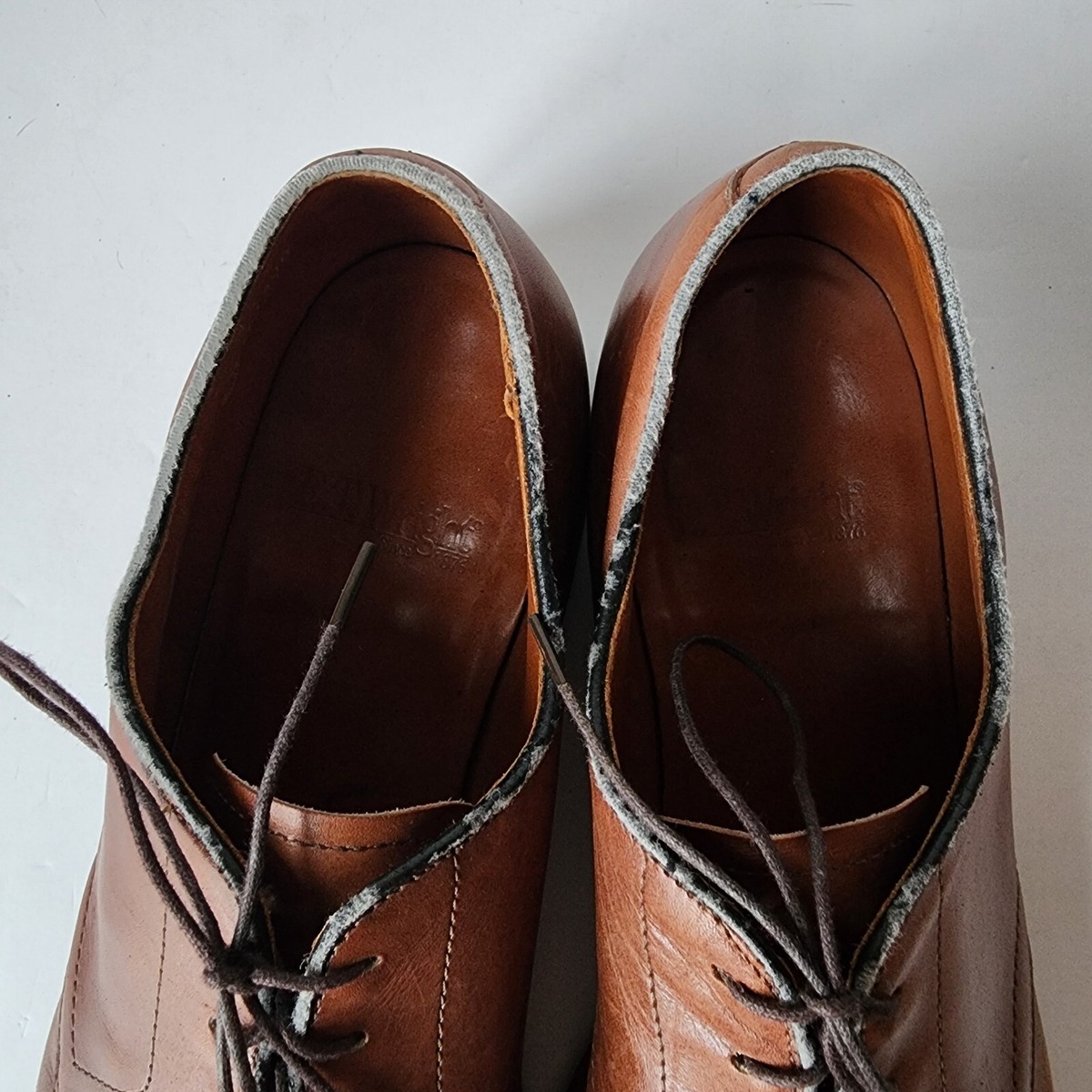 ET Wright Vintage Brown Leather Mens Size 13 Made In USA ET Wright Brown Leather Oxford Dress Shoes Mens Size 13A  main image 2