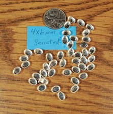 4x6mm Sterling Silver SERRATED Bezel Cups Ova...