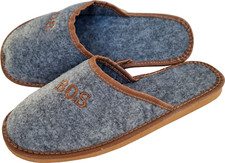 FELT slippers-slippers-slides-slides size 46 wool felt, Grey