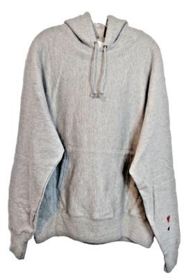 Emotionally Unavailable X Champion Heart Logo Hoodie Gray Men's Size Large