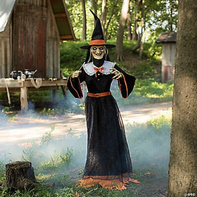 Halloween Animated Lifesize Whimsical Witch Spell Casting Prop Haunted House