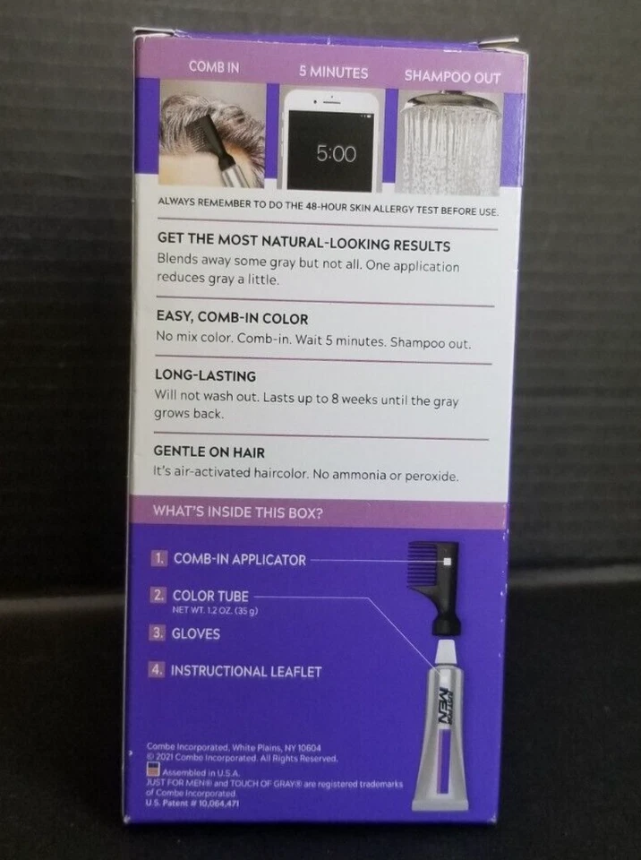 JUST FOR MEN TOUCH OF GRAY Kit de Color de Cabello Peinado 5 Minutos, T-25 MARRÓN CLARO Foto 3 de 4