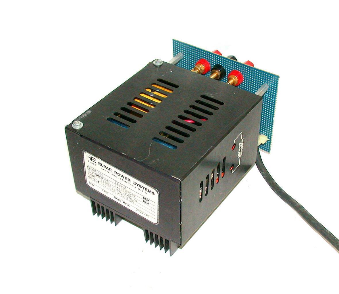 ELPAC POWER SYSTEMS POWER SUPPLY 15 VDC MODEL 1296-2