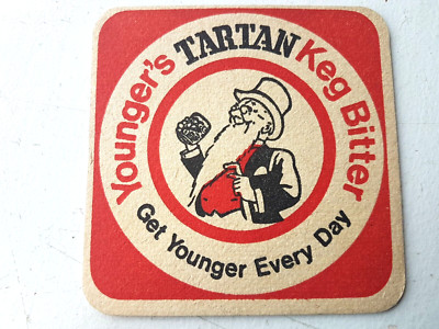 Vintage SCOTTISH & NEWCASTLE - Younger's Tartan .. Cat No'19 Bierdeckel / Untersetzer