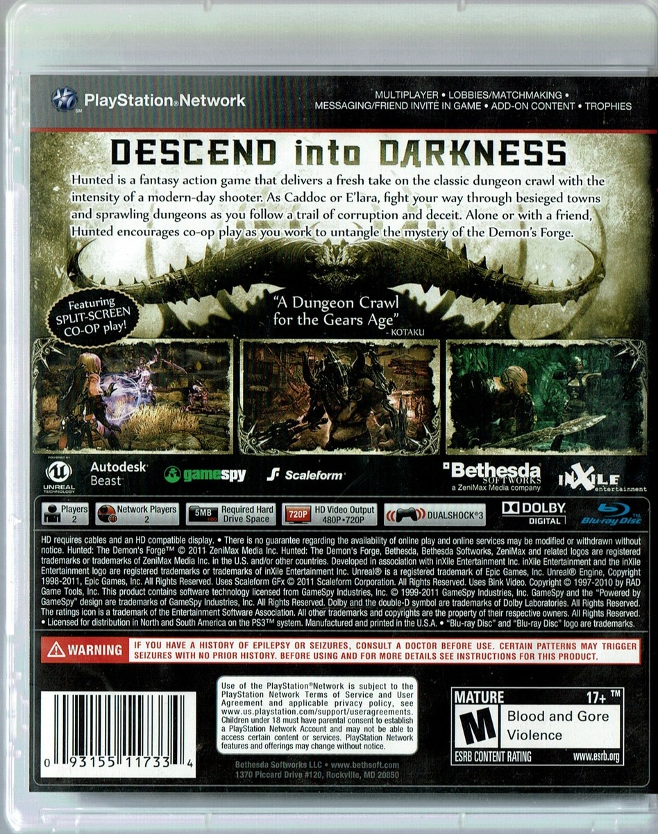 Hunted: The Demons Forge (PS3, Sony PlayStation 3) CIB