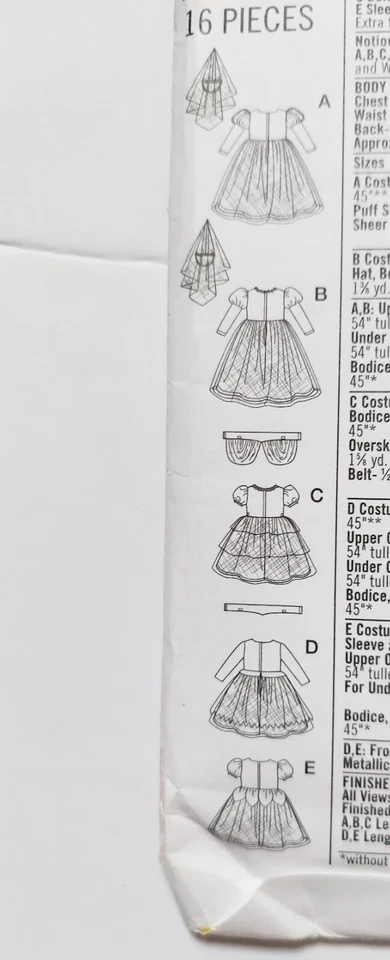 Simplicity Sewing Pattern 2569 Princess Dress Costumes Girls Sizes 4 6 8 Uncut - Image 4 of 4
