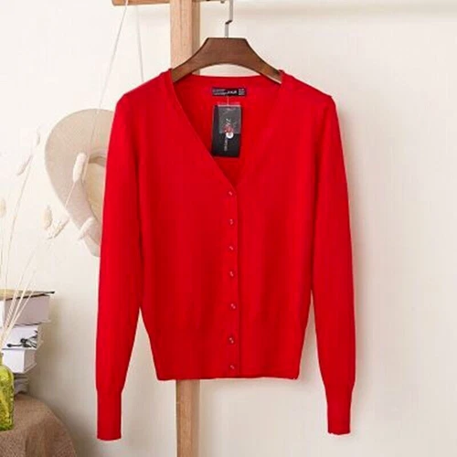 Womens Cardigan Long Sleeve Ladies Knitted Top Outwear Cardigans Plus Size 8-24 - Picture 11 of 39