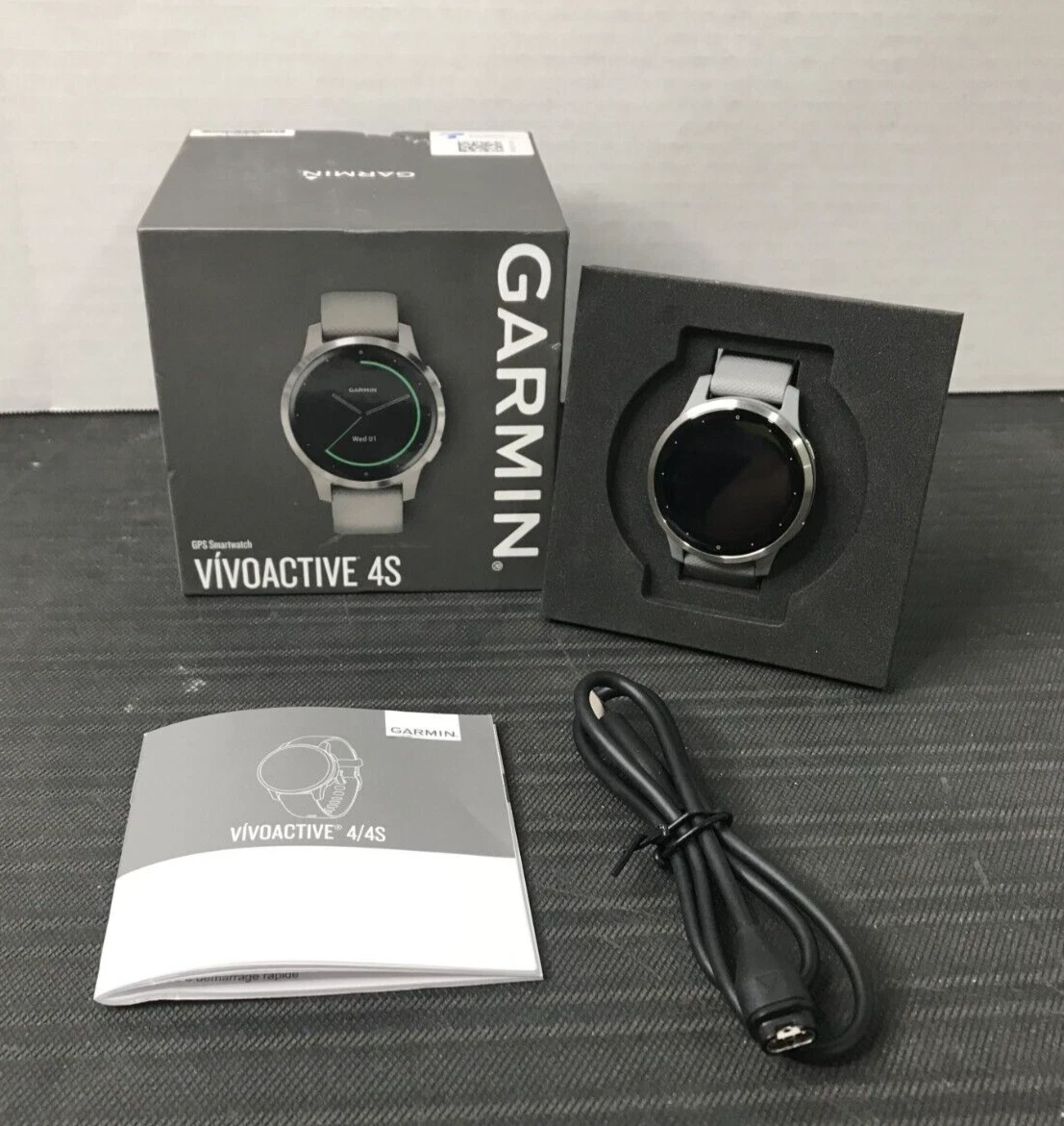 Garmin Vivoactive 4S Smartwatch Silver Stainless Steel Bezel w
