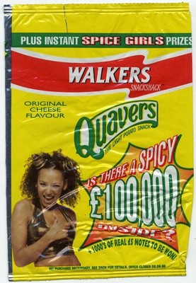 Spice Girls Scary Walkers Quavers Original Käse knackig Paket 13/12/97