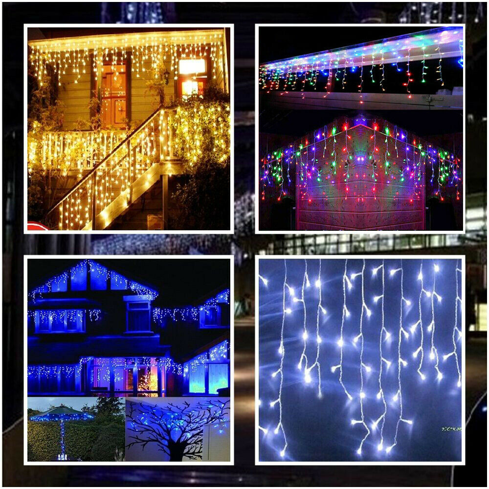 Outdoor Icicle Christmas Lights LED Snowing Chaser Bright Party Wedding