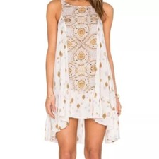 Intimately Free People Into You Tea Sleeveless Mini Slip Dress Beige Size S