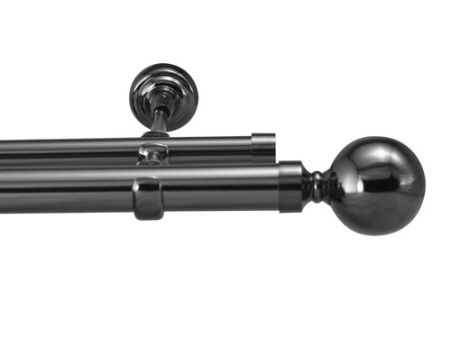 Metal Double Eyelet Curtain Pole Rod Black Brass Diameter 28 /19mm No Rings - Picture 4 of 8