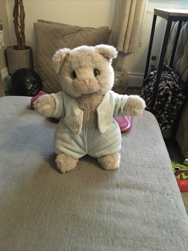 Peluche giocattolo vintage Eden Beatrix Potter Tale of Tom Kitten morbido grigio blu 11" pollici - Foto 2 di 4