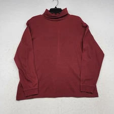Croft & Barrow Shirt Womens Plus 1X Red Turtleneck Stretch Top Blouse Casual