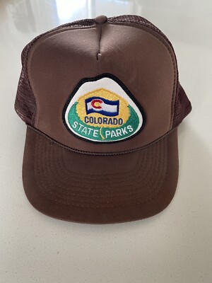 Vintage Colorado State Parks Trucker Hat Snapback Cap Lightly Used 70s 80s Brown