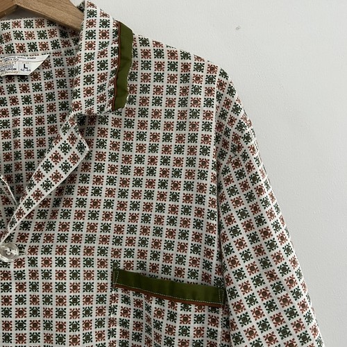 Conjunto de pijama vintage MCM 60s 70s retro mod psicodélico Towncraft para hombre talla grande - Imagen 6 de 12