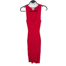 Bar III Women’s Rib-Knit Sleeveless Midi Sweater Dress Cherry Red XS $59.50