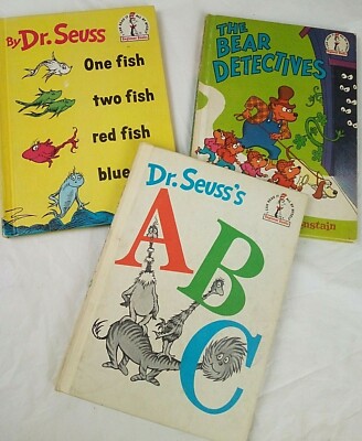 Vintage Dr. Seuss, Cat in the Hat Books, ABC, One Fish,Two Fish, Berenstain Bear
