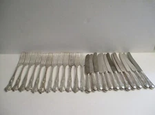   Kings Royal Viners Sheffield English Silverplate 12 Dinner Forks & 12 Knives 