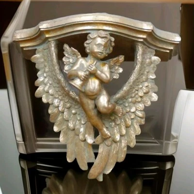 Wandkonsole Barock Putte Hängekonsole Engel Wandregal Konsole Antik gold Deko - Bild 1 von 4