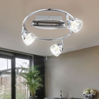 Spotlampe Deckenlampe Deckenleuchte Beweglich Led Glas Schlafzimmerleuchte Chrom