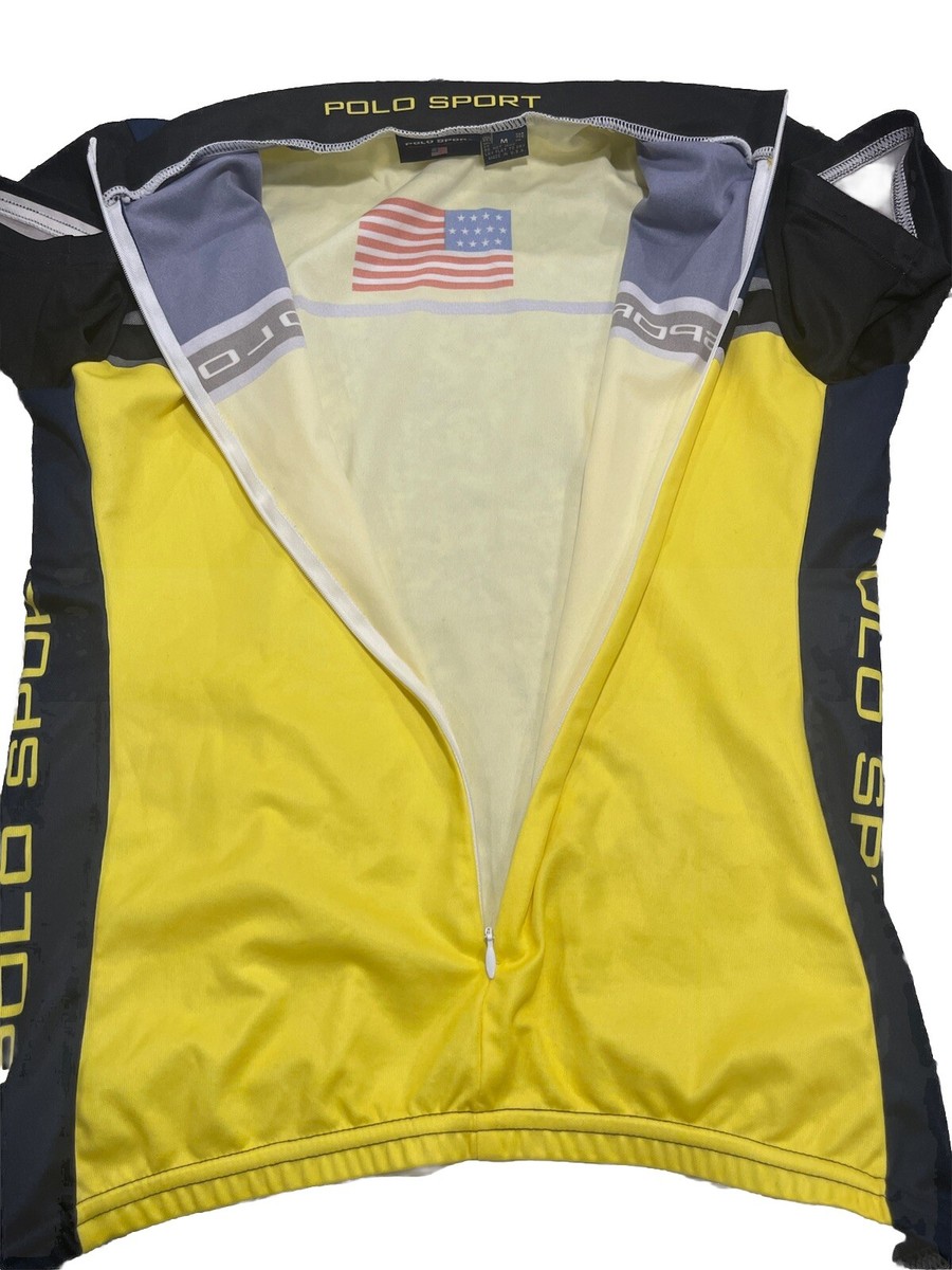 Vtg Polo Ralph Lauren Polo Sport RLX Cycling Jersey 3/4 Zip Sz M