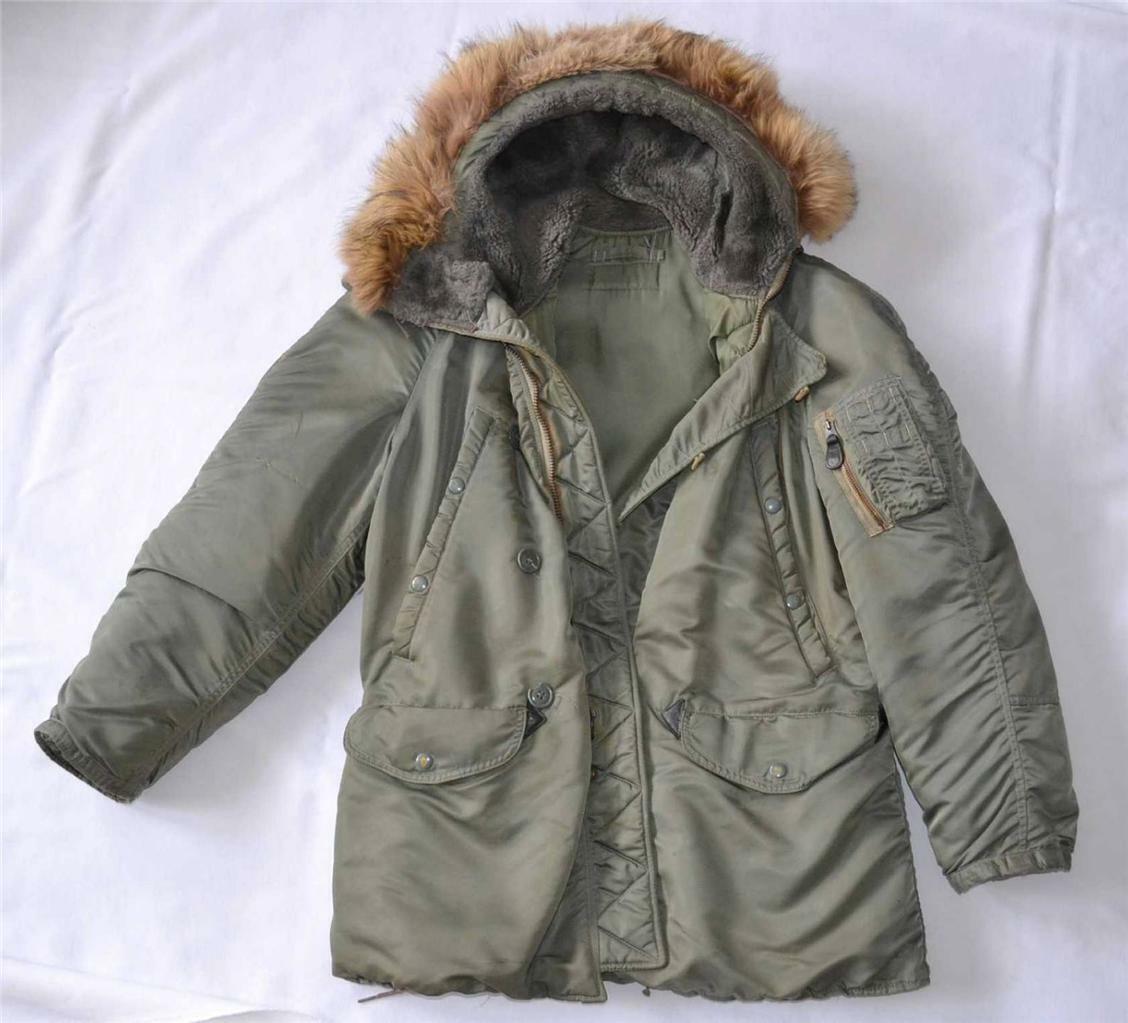 Vintage USAF N3B Flight Jacket Parka Snorkel with real fur trim Authentic