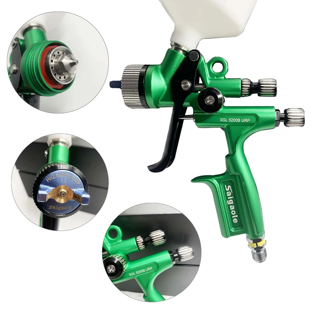 HVLP Gravity Green Spray Gun 5200B with 1.3mm Nozzle and 600ml