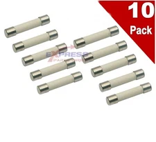 (10 Pack) 20A - 250V Ceramic Fuse Slow Blow 6.35 x 32 mm