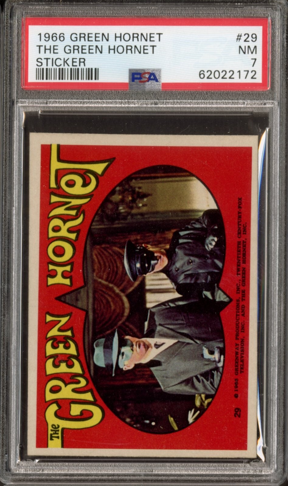 1966 Green Hornet Sticker #29 PSA 7 BRUCE LEE ROOKIE - POP 7 - RARE!