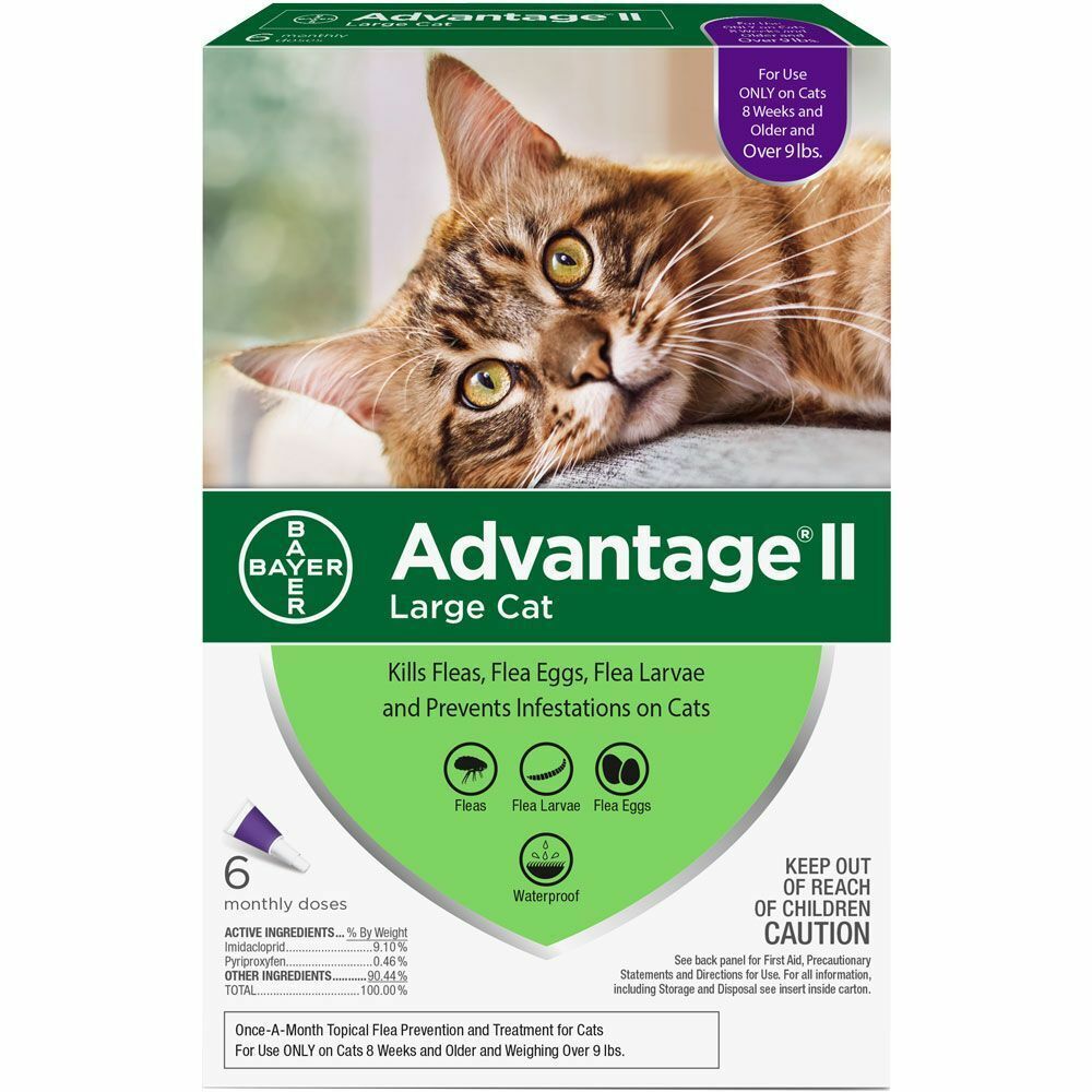 Bayer Advantage II For Large Cats Over 9 lbs - 6 Pack - Free Shipping