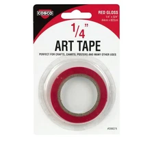 COSCO Art Tape, 1/4"W, Gloss Red