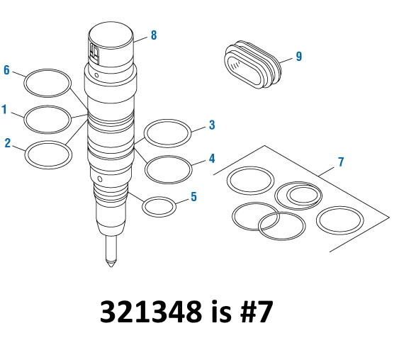 Caterpillar C7 Injector O-Ring Kit | 321348 | 297-4841 | 308-3422