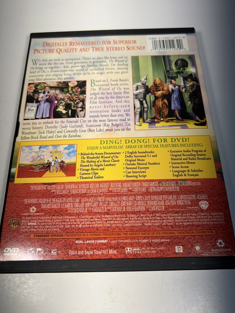 The Wizard of Oz (DVD, 1999, Special Edition) Warner Bros