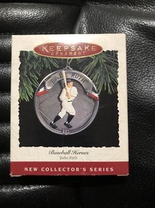 1994 HALLMARK KEEPSAKE ORNAMENT BABE RUTH BASEBALL HEROES COLLECTOR SERIES FIRST